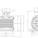 Dimensiune Motor electric trifazat 75kw 3000rpm 280 B3