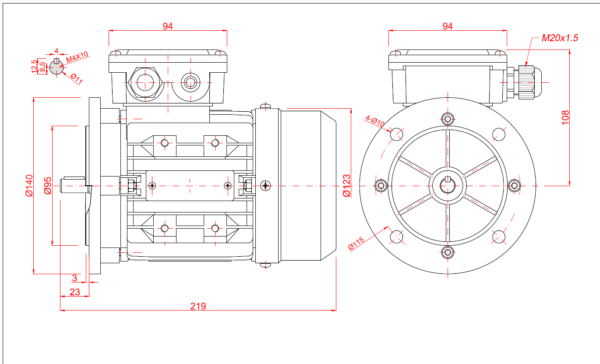 Dimensiune motor 63B5 1