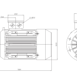 Dimensiuni Motor electric trifazat 75kw 1400rpm 280 B5