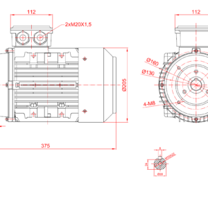 Dimensiuni motor 100B14 1