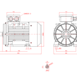 Dimensiuni motor 100B3 1