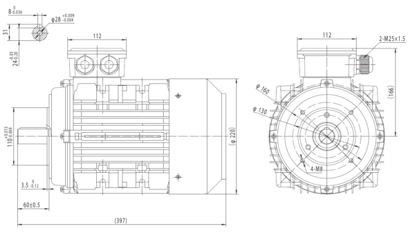 Dimensiuni motor 112B14 1