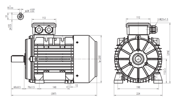 Dimensiuni motor 112B3