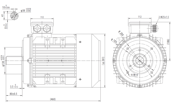 Dimensiuni motor 132B14 1