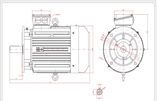 Dimensiuni motor 160B5 2