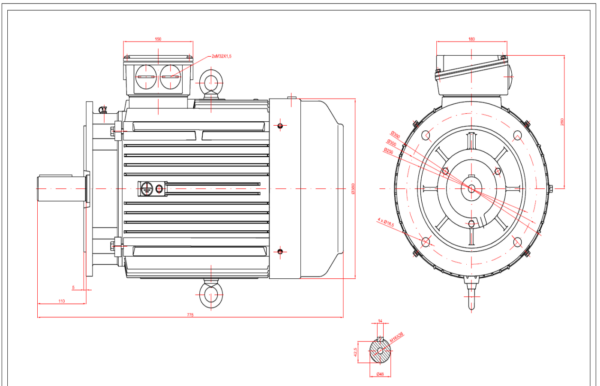 Dimensiuni motor 160B5