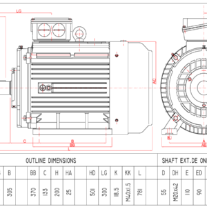 Dimensiuni motor 200B3 2