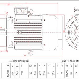 Dimensiuni motor 225B5 1