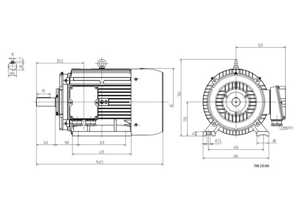 Dimensiuni motor 250B3