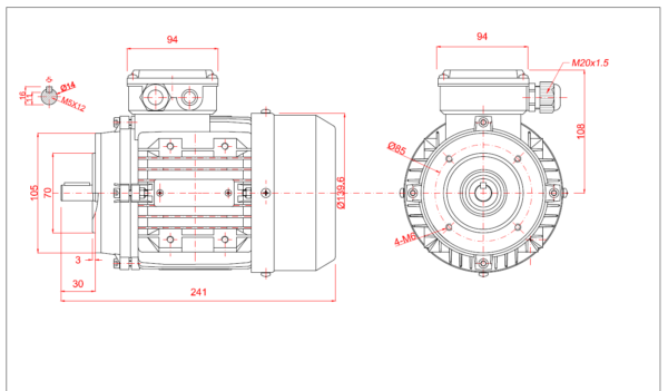 Dimensiuni motor 71B14