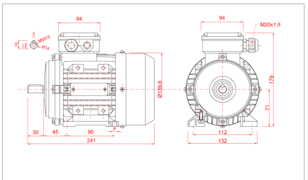 Dimensiuni motor 71B3 4