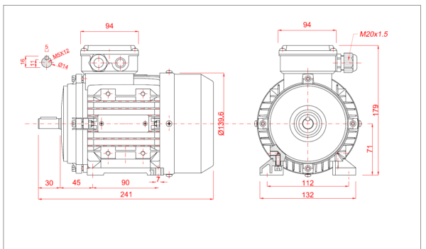 Dimensiuni motor 71B3