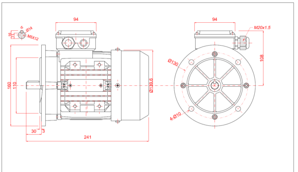 Dimensiuni motor 71B5