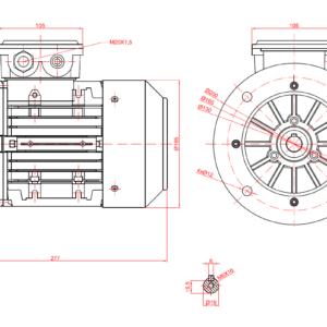 Dimensiuni motor 80B5 2