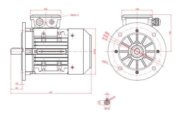 Dimensiuni motor 80B5 3