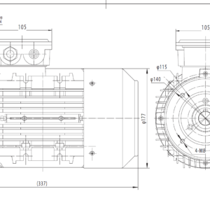 Dimensiuni motor 90B14 4