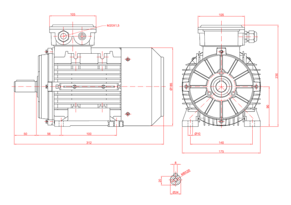 Dimensiuni motor 90B3 1