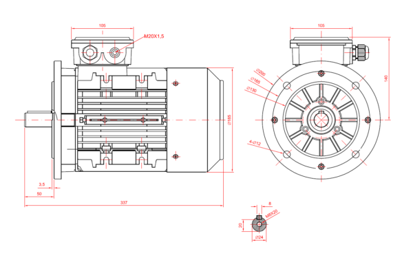 Dimensiuni motor 90B5 2