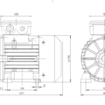 Dimensiuni motor electric trifazat 0.75kW 3000rpm Ax 19mm IEC 80 B3