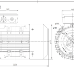 Dimensiuni motor electric trifazat 1.5kW 3000rpm Ax 24mm IEC 90 B14