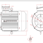 Dimensiuni motor electric trifazat 15kW 3000rpm Ax 42mm IEC 160 B5