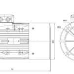 Dimensiuni motor electric trifazat 37kW 3000rpm Ax 55mm IEC 200 B5
