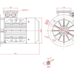 Dimensiuni motor electric trifazat 3kW 1400rpm Ax 28mm IEC 100 B5