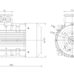 Dimensiuni motor electric trifazat 4kW 1400rpm Ax 28mm IEC 112 B14