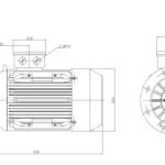 Dimensiuni motor electric trifazat 55kW 1400rpm Ax 65mm IEC 250 B5