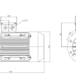 Dimensiuni motor electric trifazat 55kW 3000rpm Ax 60mm IEC 250 B5