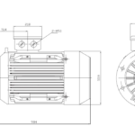 Dimensiuni motor electric trifazat 75kW 1400rpm Ax 75mm IEC 280 B5